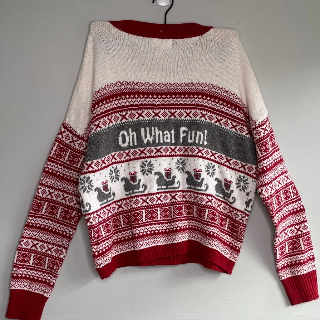 Kaisely Red and Cream Holiday Sweater - Image 4