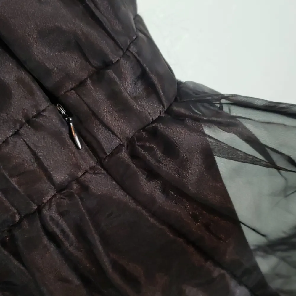 vintage BCBG Paris beaded black tulle beaded cocktail dress - Image 5