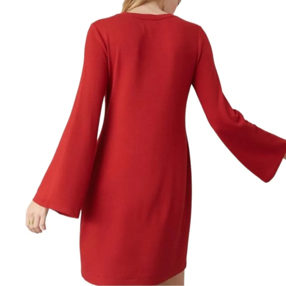 NEW Lou & Grey Red Long Sleeve Dress Belle Sleeves Size XS - Image 2