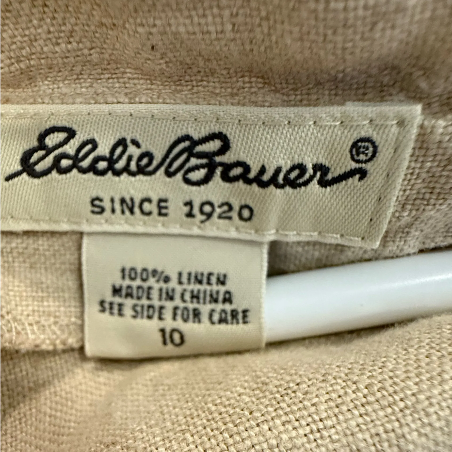 **Eddie Bauer 100% Linen Side Button Midi Skirt – Women’s Size 10** - Image 3