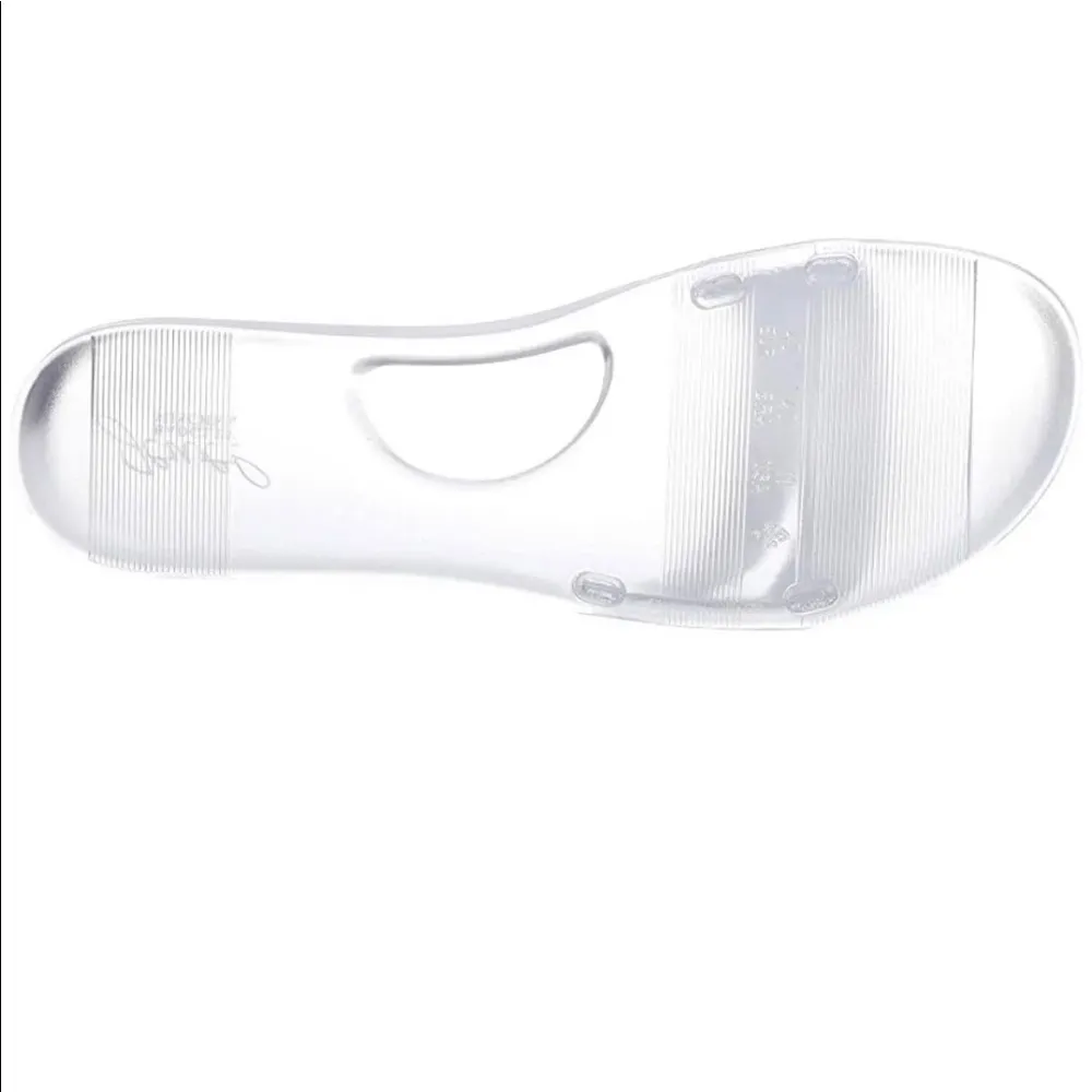 🆕 Jewel Badgley Mischka Butterfly Slide Sandal, Size 7 Silver - Image 7