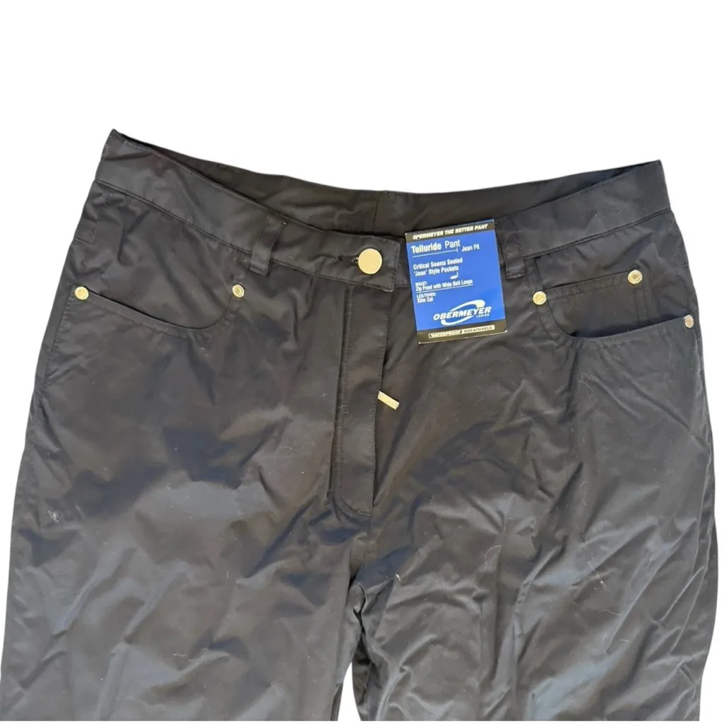 Obermeyer Telluride Women’s Snowpants Ski Pants Size 10 Black Waterproof NWT - Image 4
