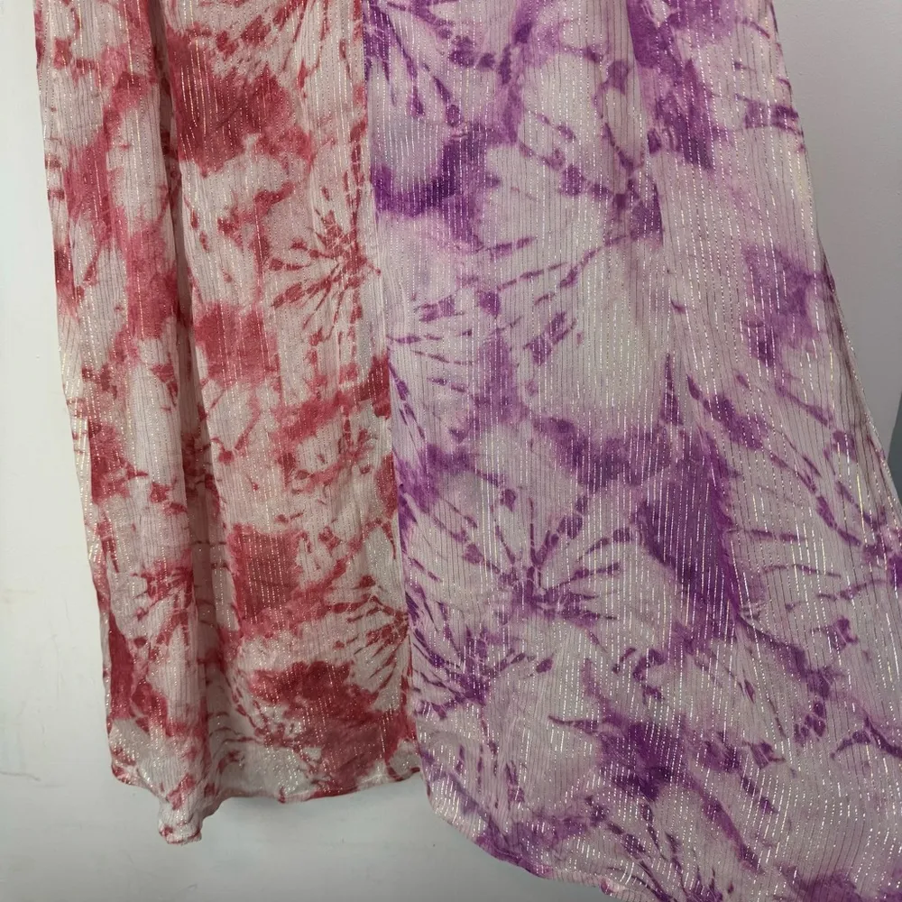 NWT Rococo Sand Revolve Ava Metallic Tie Dye Dress Sz Small Two Tone Pink - Image 15