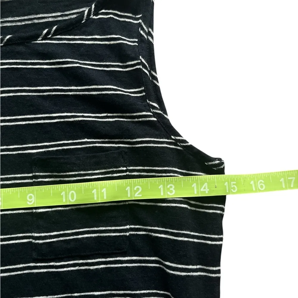 Vince Ladies Black and White Stripe Linen Midi Dress Size Medium - Image 5