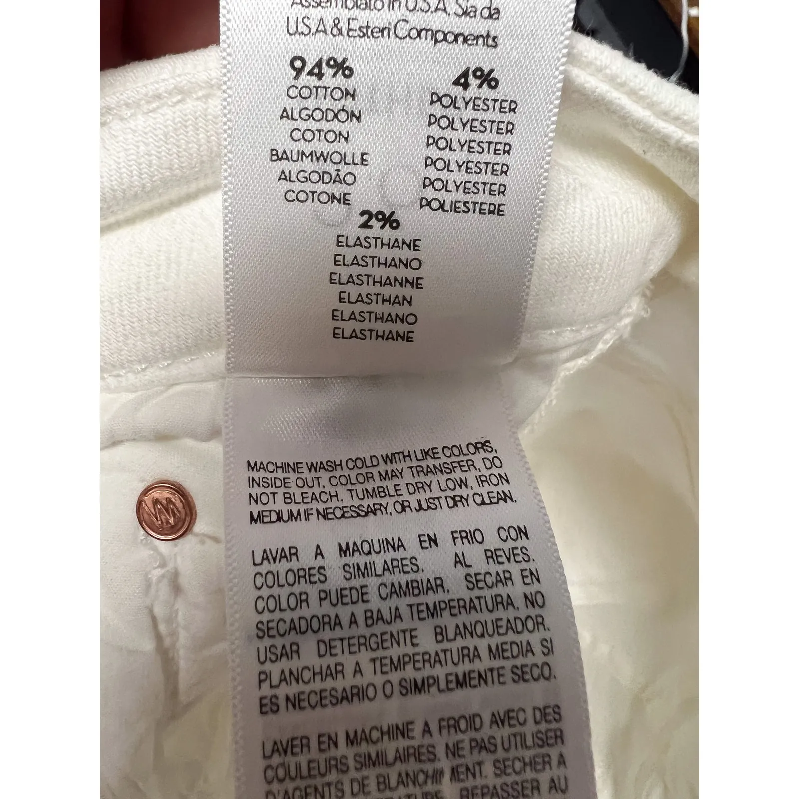 Mother High Waisted Looker Ankle Fray Jeans Size 26 Fairest of Them All White - Image 9