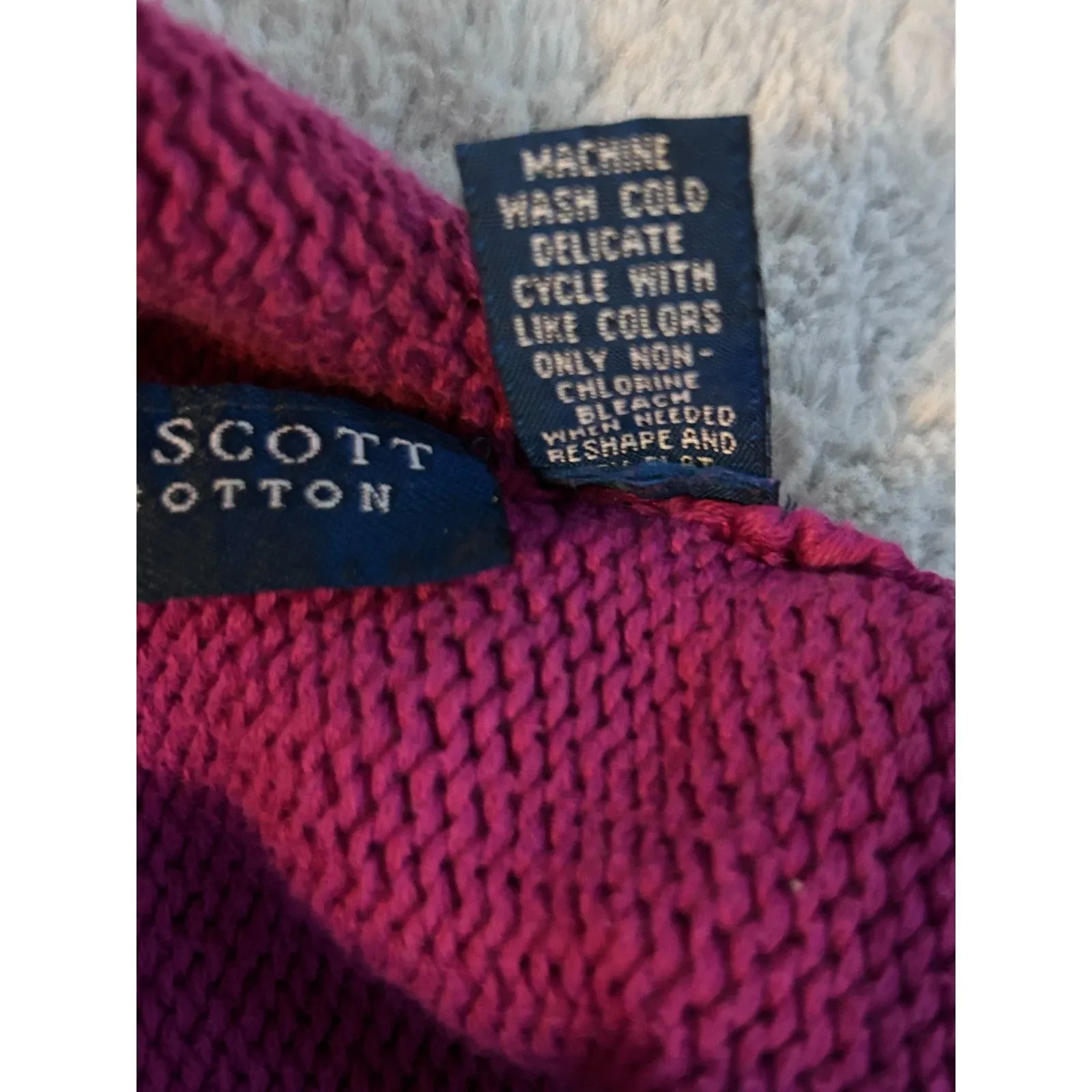 Vintage Karen Scott 100% Cotton mock neck knit sweater vest Size L - Image 3