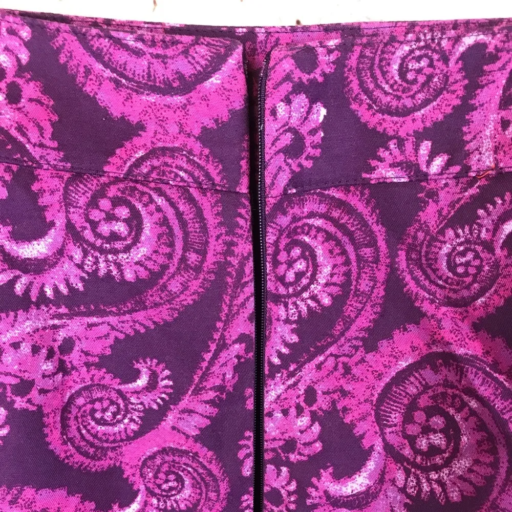 Merona Target skirt SZ 8 pencil purple paisley - Image 6