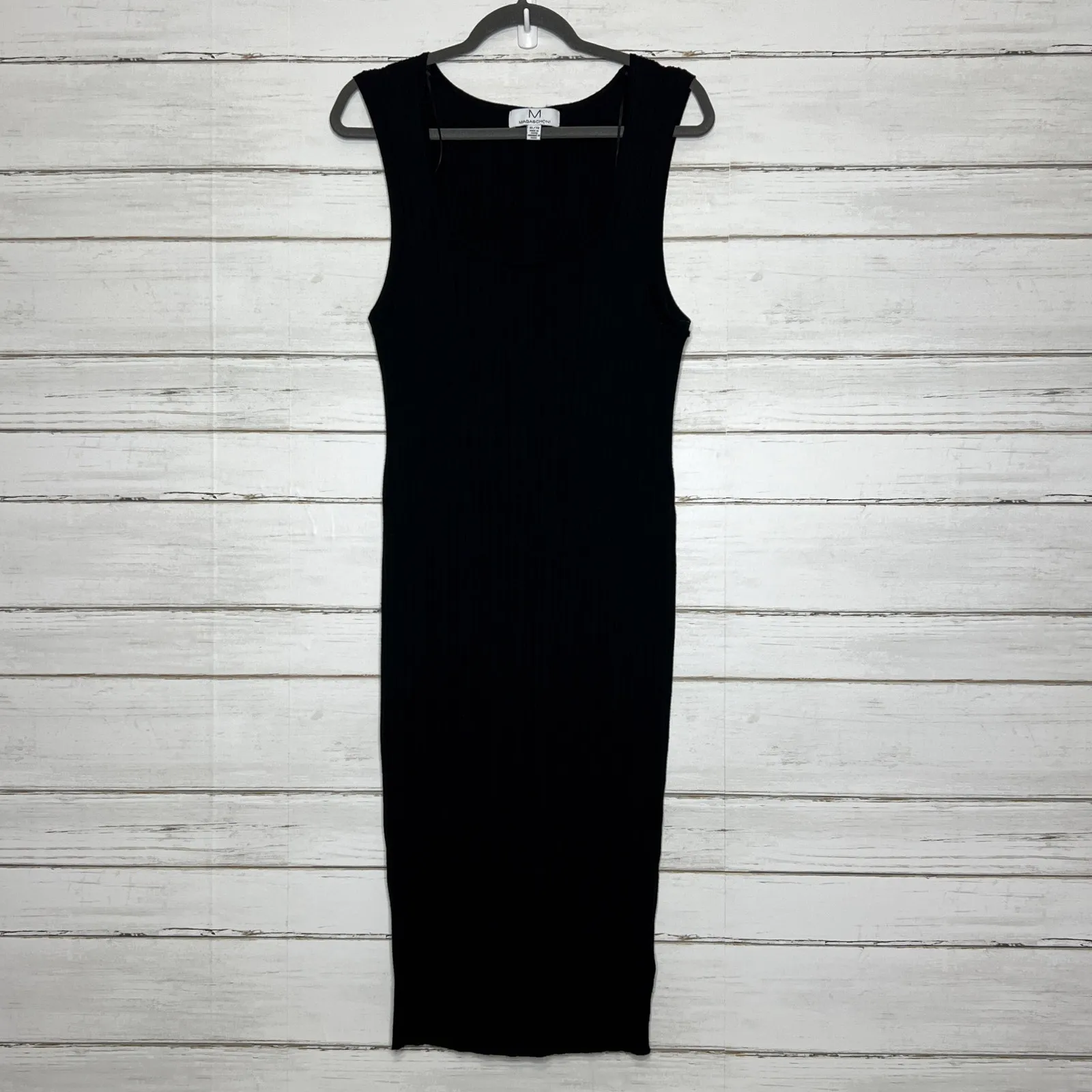 Magaschoni Black Ribbed Sleeveless Sweater Dress Size XL - Image 2
