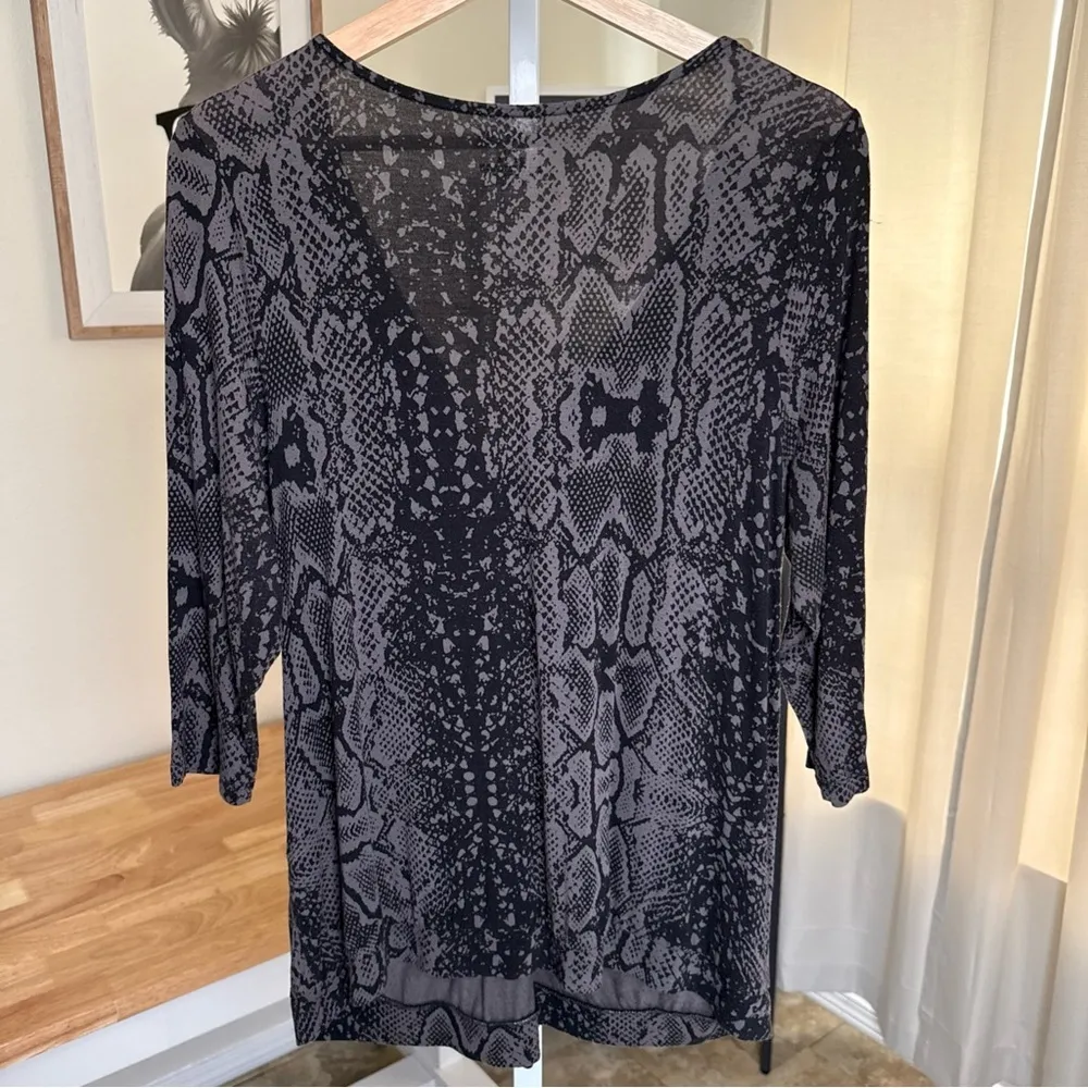 Lane Bryant Snakeskin Print Tunic Shirt Top Plus Twist Front Stretch Size 14-16 - Image 5