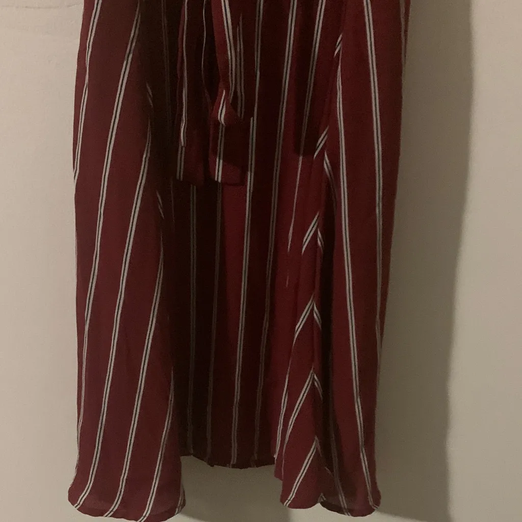 Sienna‎ Sky Burgundy and White Striped Midi Dress - Image 6