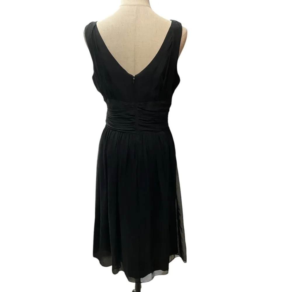 Donna Morgan Women's‎ Jessie Sleeveless Chiffon Cocktail Dress 12 Black Wedding - Image 7