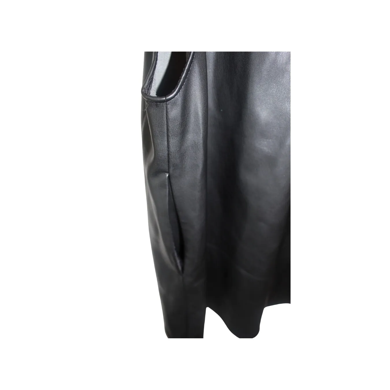 Black Leather Zara Dress Vest Women's Size Large (missing button)‎ - Image 7