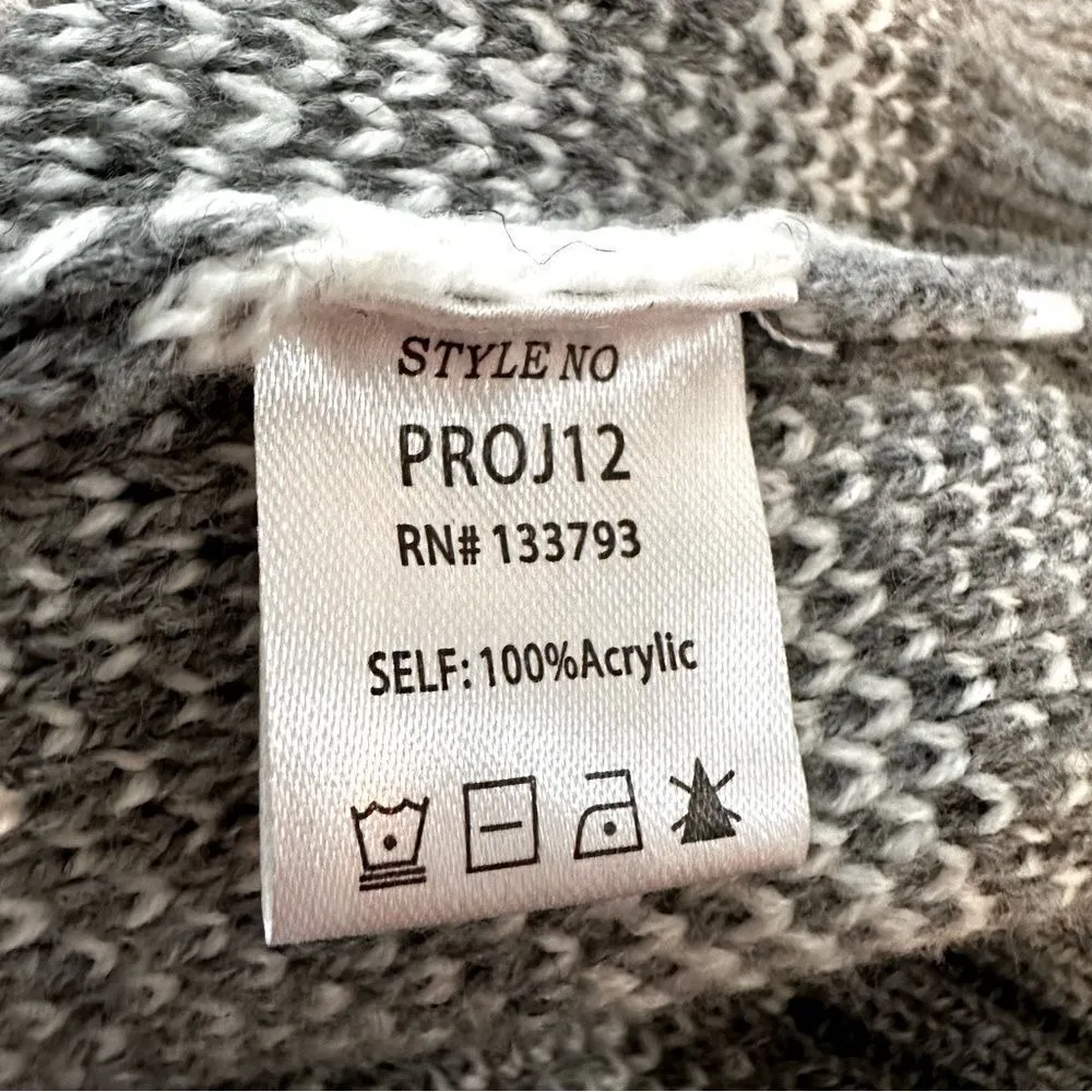 POL Prudencia Zebra Sweater Women's Small Gray White‎ Animal Print Crewneck - Image 3