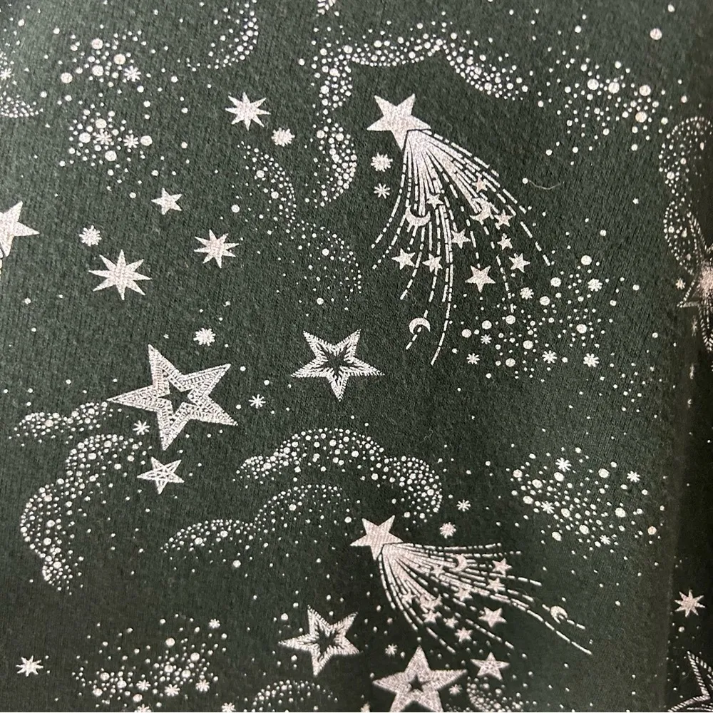 Chaser | Shirred Sleeve Mystical Star Print Whimsical Sweatshirt Size XL - Image 6