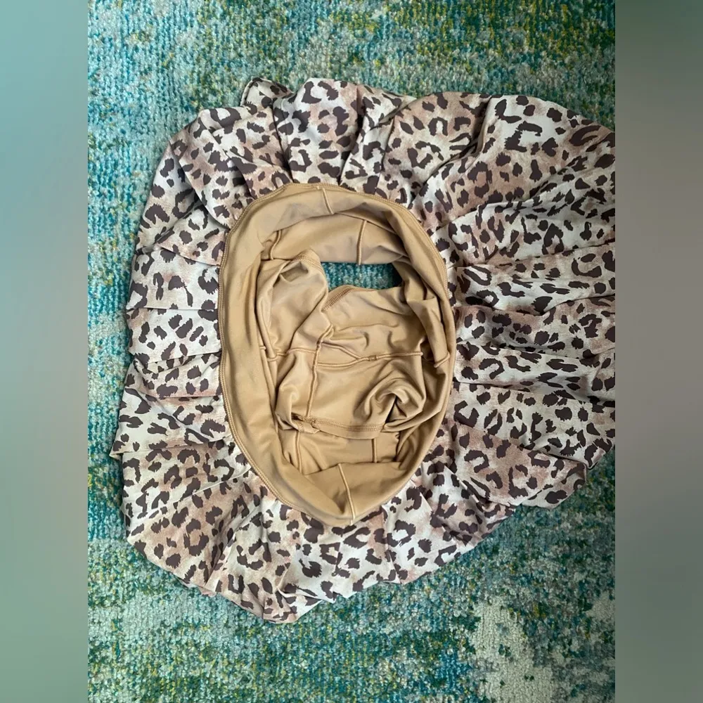 Offline by  Real Me tan leopard print pleated tennis skort, size XL - Image 5