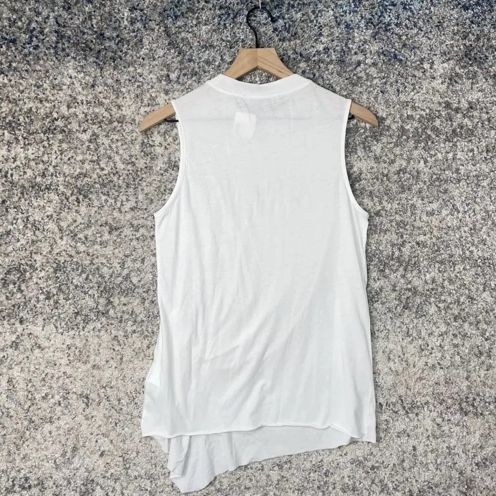 All saints duma smog white pleated asymmetrical cotton blend tank Sz xs - Image 2