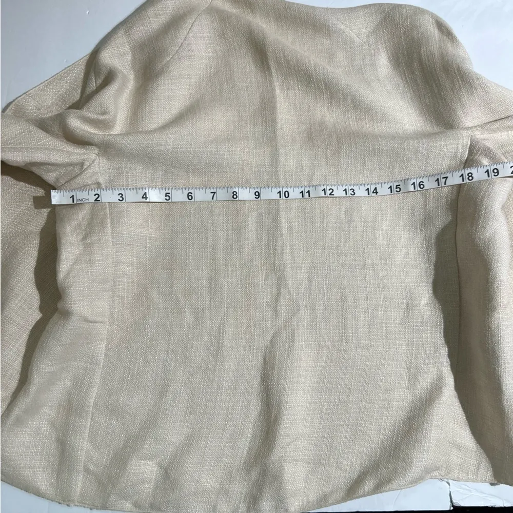 Les Copains Italian Linen Blazer Unlined Size 42 Lagenlook Minimal Quiet Luxe - Image 12