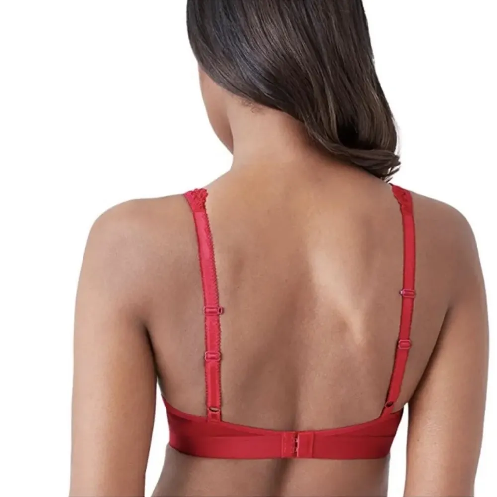 Wacoal Embrace Lace Wire free Soft Cup bralette pink/red color. - Image 3
