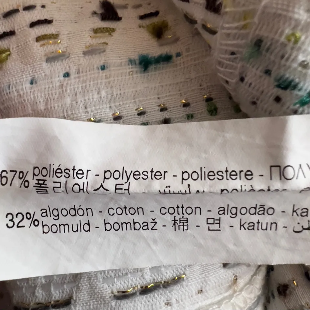 Zara Basic M Tufted Off White Blazer with Good Metallic Threading W/1 Hook & Eye - Image 5