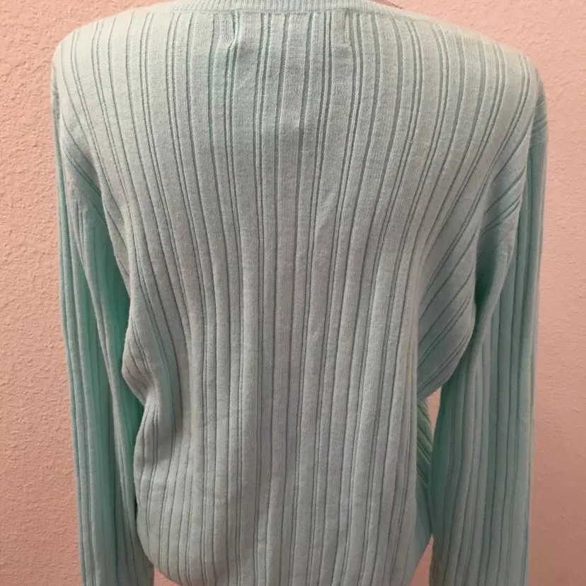 Sag Harbor  Sweater Large L Pullover Mint Green Beautiful RARE HTF - Image 2