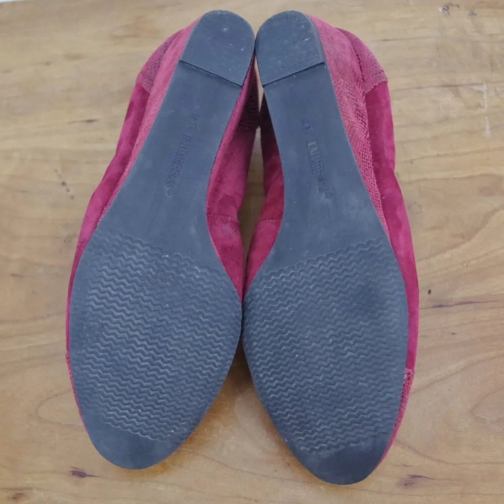 Ross Hommerson Red Leather Wedge Shoes Size 10M - Image 4