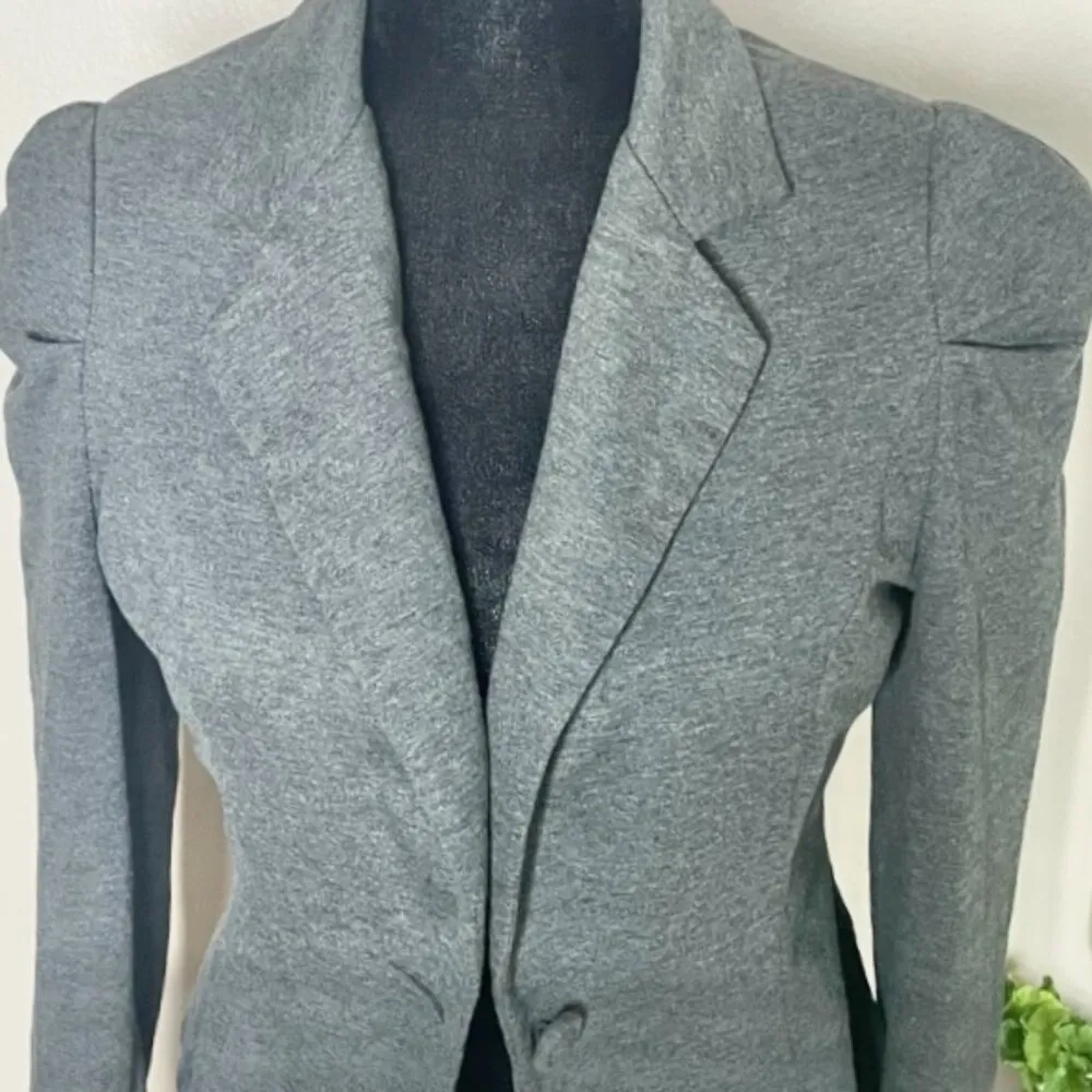 Vtg 90s Y2K tailored cropped blazer preppy Victorian equestrian academia goth M - Image 3