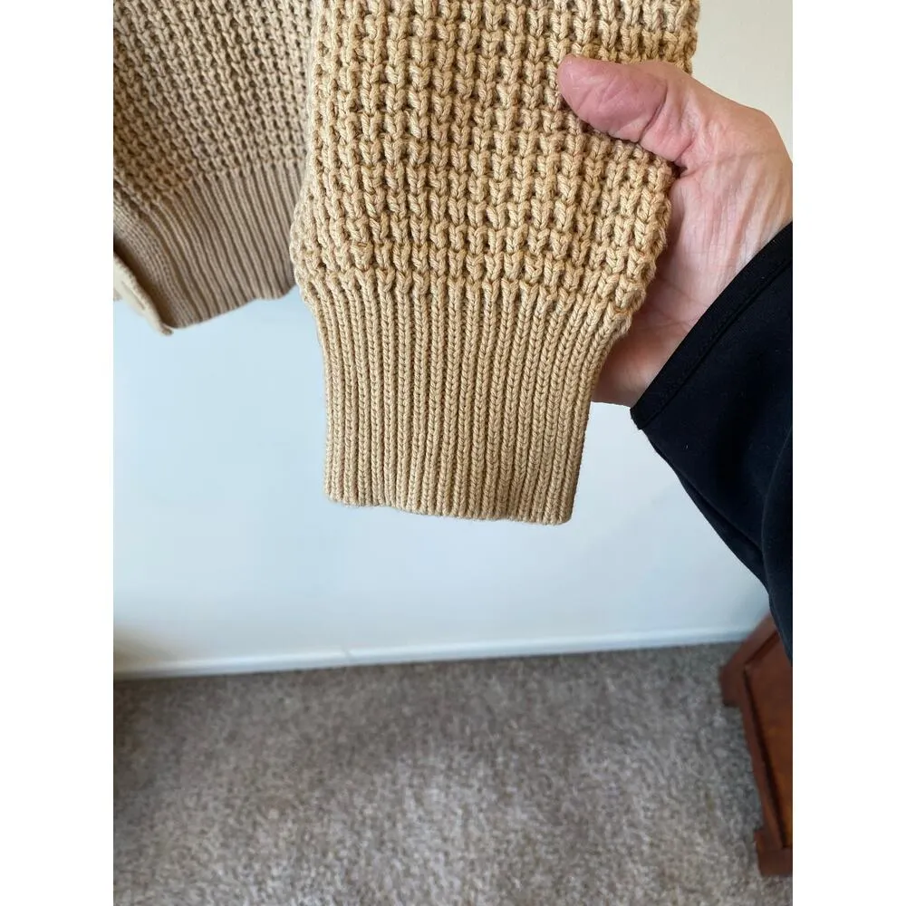 Qualfort Womens Knit Cardigan XL Beige Button - Image 3