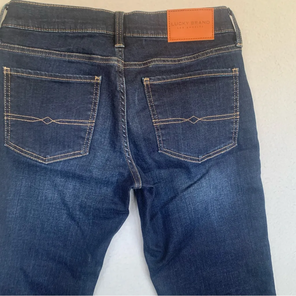 Lucky Brand Mid Rise Straight Sweet Jeans Dark Sz 4 Long - Image 3
