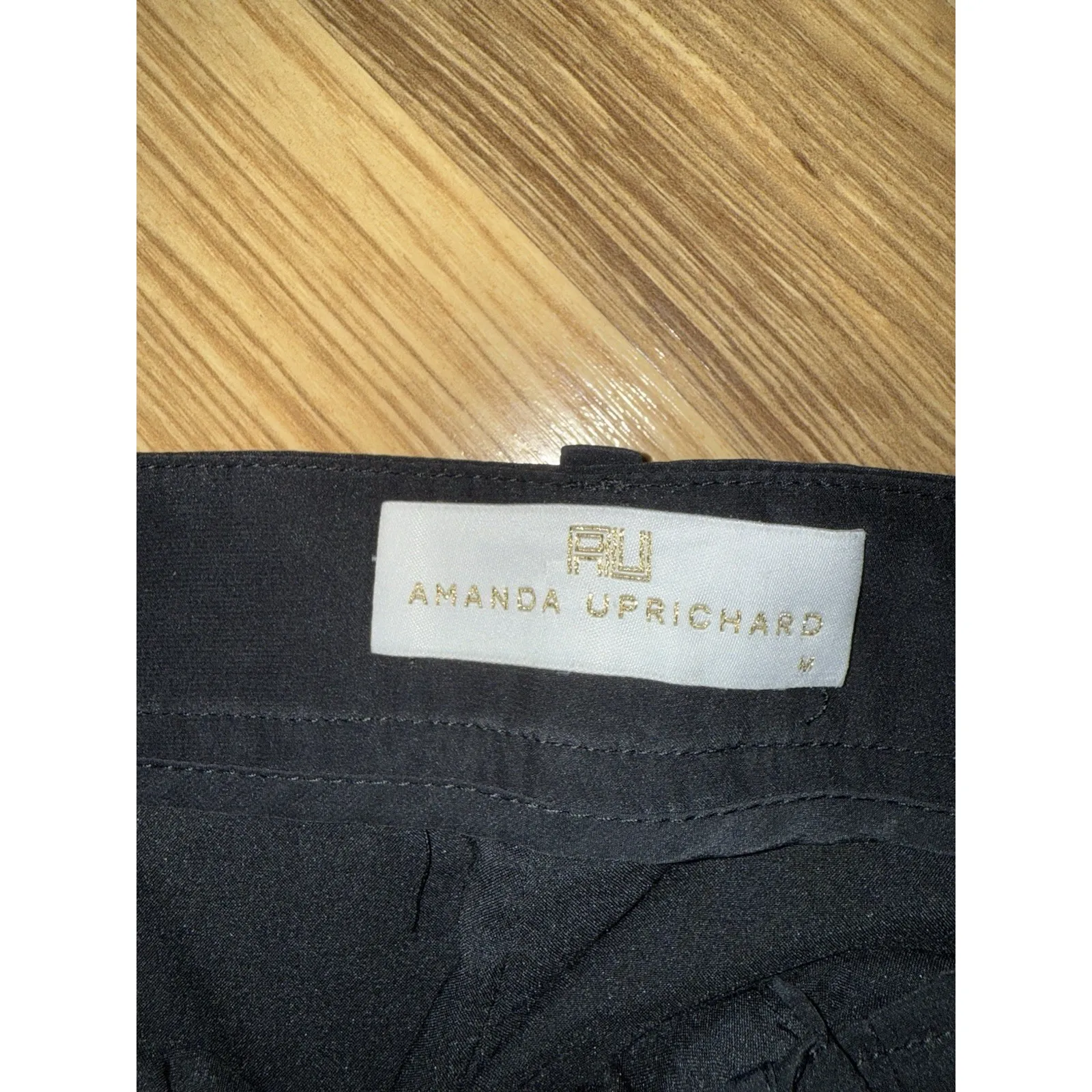 Amanda Uprichard  Medium Brooklyn Black 100% Silk Shorts‎ $152 Hem Out - Image 5