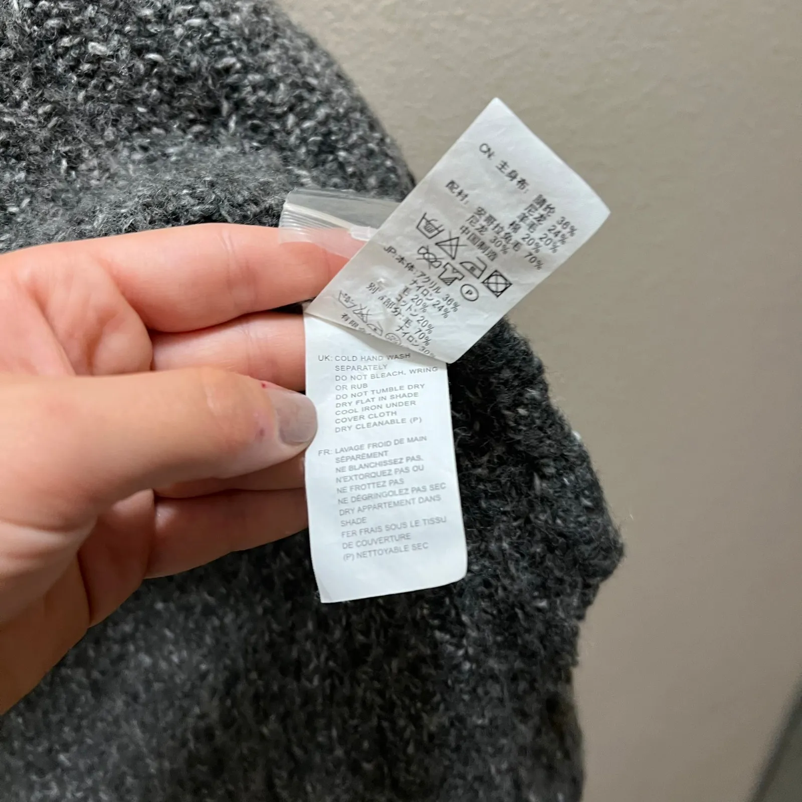 Something Else By Natalie Wood Gray Knit Turtleneck Shawl Pullover Sweater Sz L - Image 8