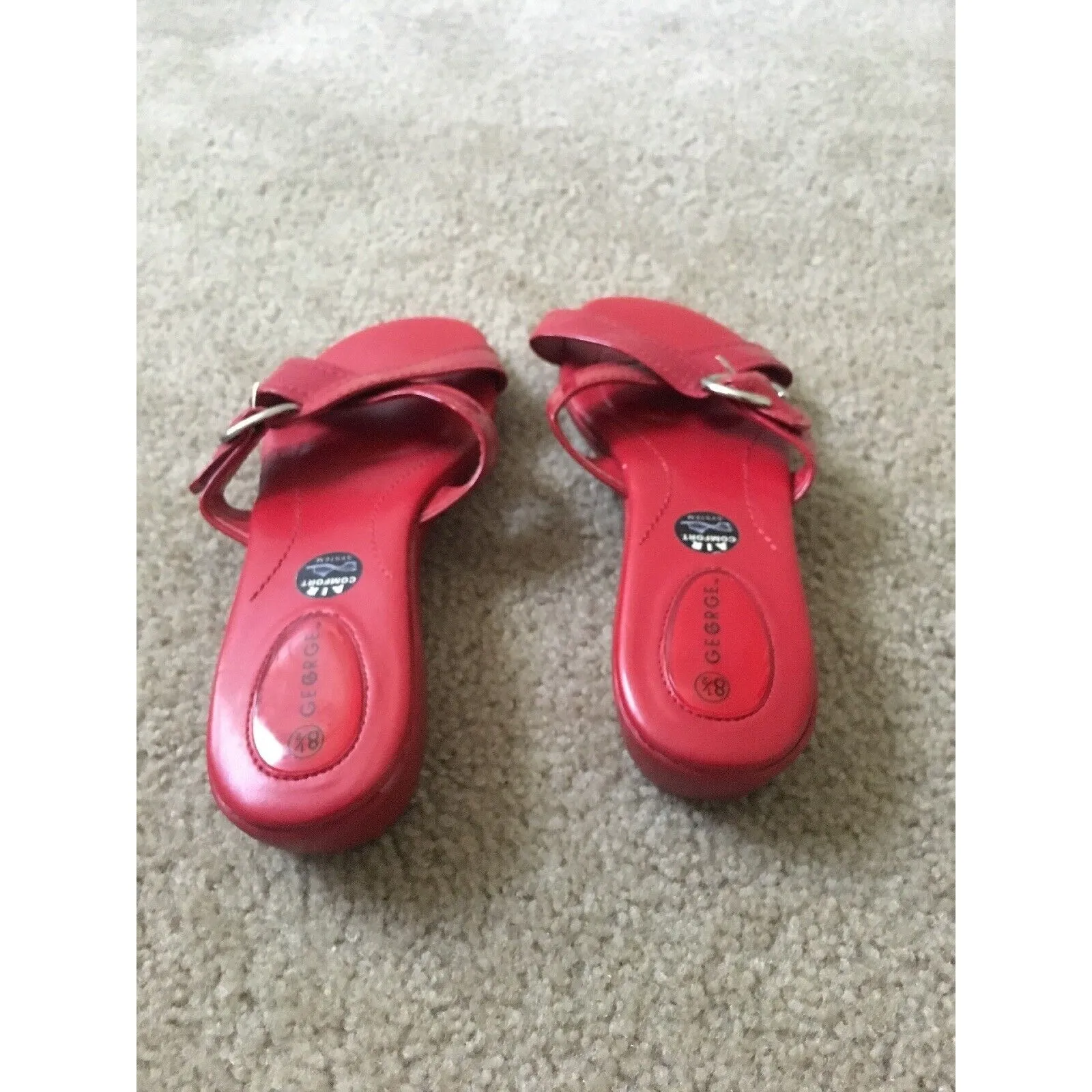 George Women's Red Slides Sandals Slip On Slides Shoes Size 8.5 - Image 5