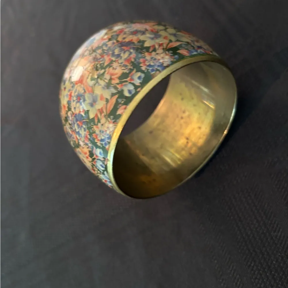 Wide Cuff Bangle Bracelet Floral Romantic Bohemian Bloomcore Elevated Basics - Image 2