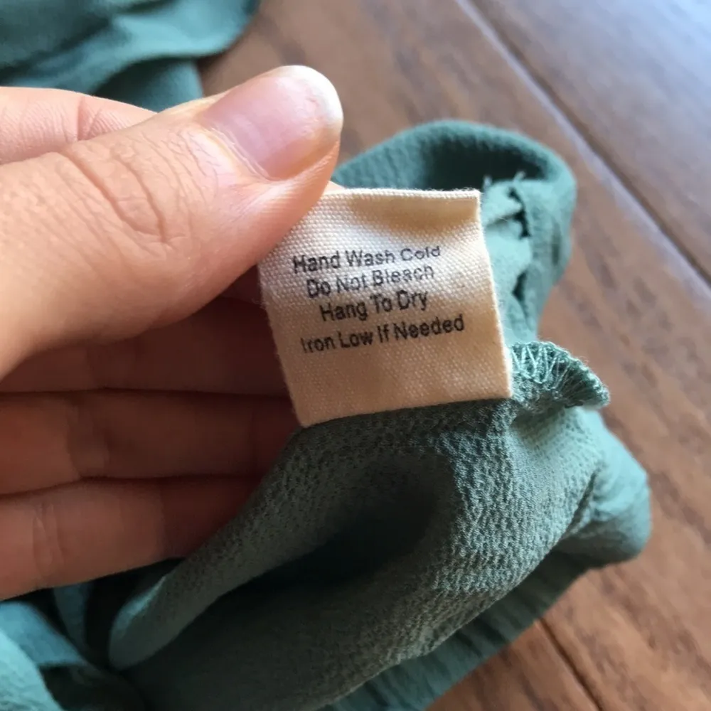 Sweet Wanderer sage flutter sleeve tie front blouse - Image 5