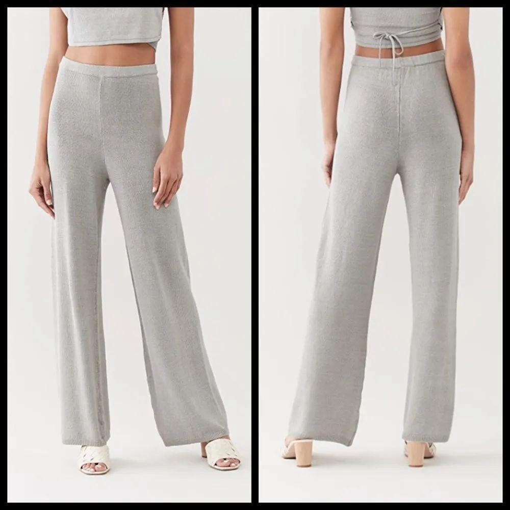 💕CULT GAIA💕 Shauna Knit Pant ~ Ultra High Rise Flared Leg Granite XS NWT - Image 9