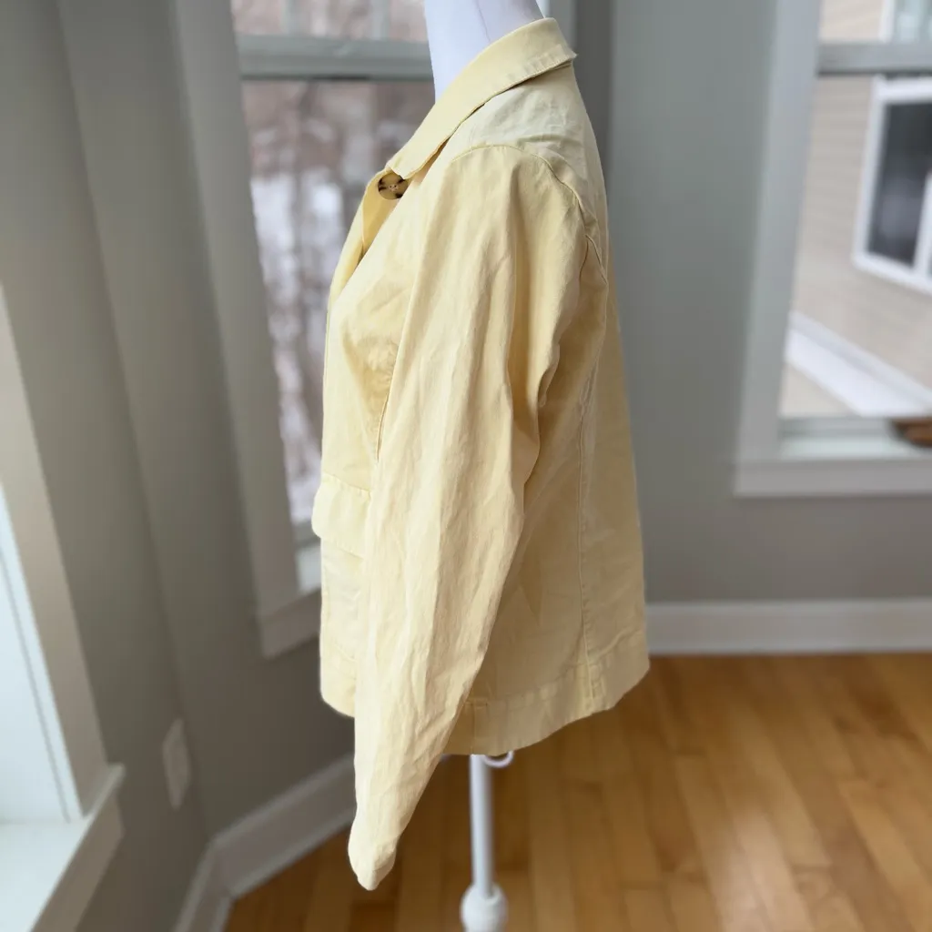 J.Jill Butter Yellow Linen Blazer Jacket Size XS - Image 3