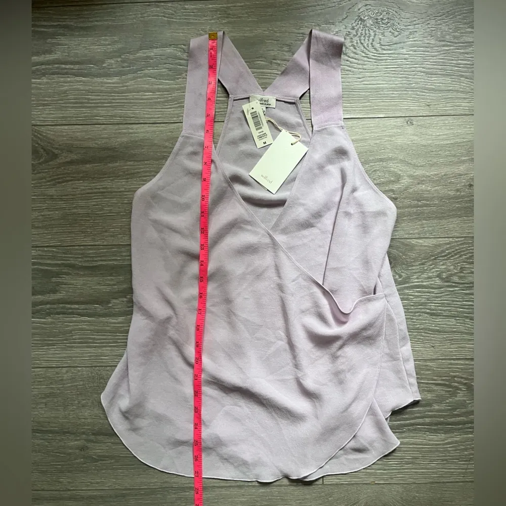 NEW Wilfred Aritzia Lavender Purple Surplice Summer Flowy Tank Top Size M - Image 7