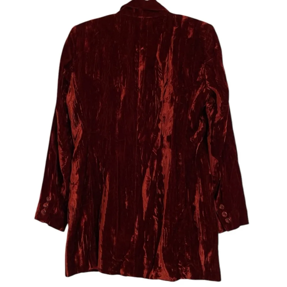 Hugo Buscati Collection Burgundy Velour One Button Blazer Size 10 - Image 2