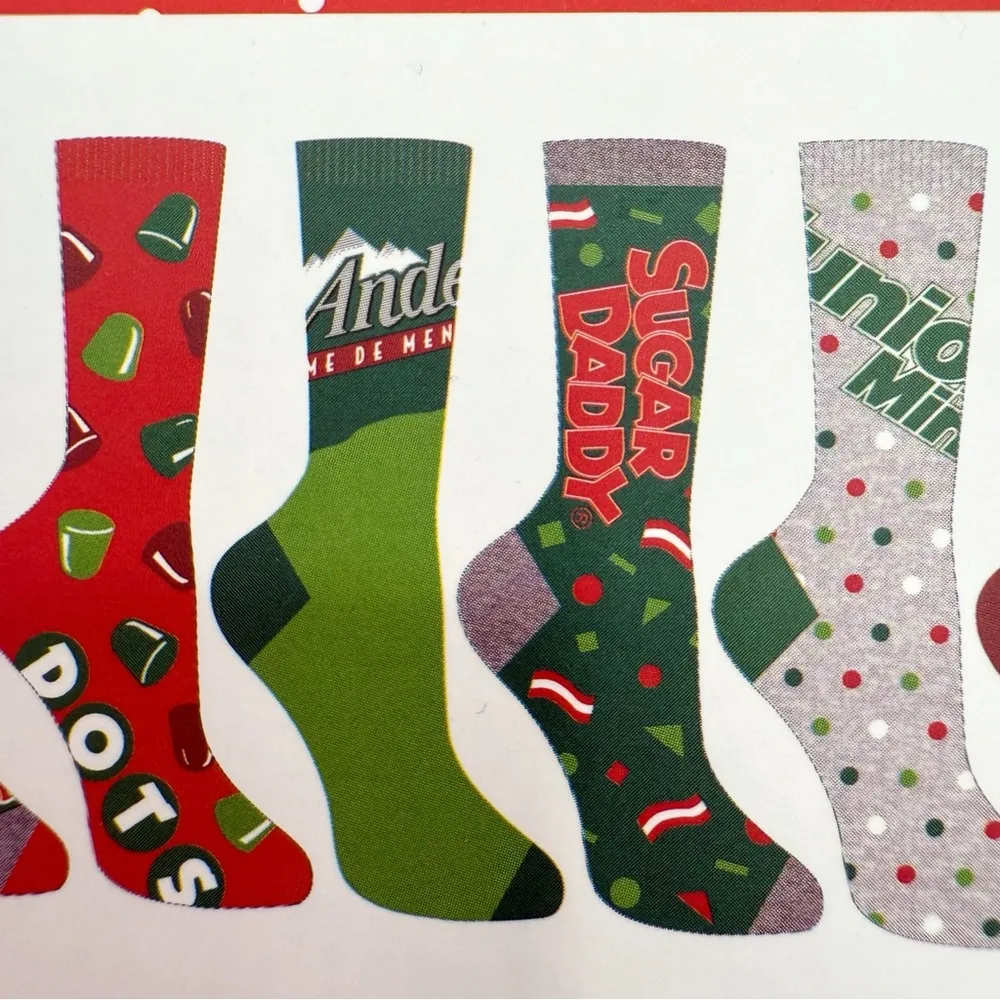 Tootsie Roll Pop Crew Socks Womens Gift Set Candy Dots Junior Mints Sugar Daddy Red - Image 5