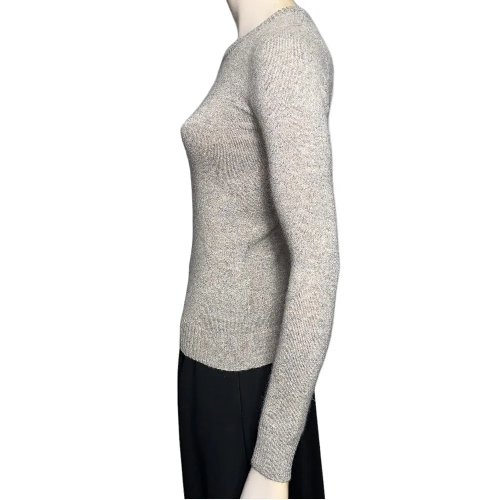 Crumpet Women’s Size XS Heathered Tan Oatmeal Crewneck Cashmere Sweater - Image 3