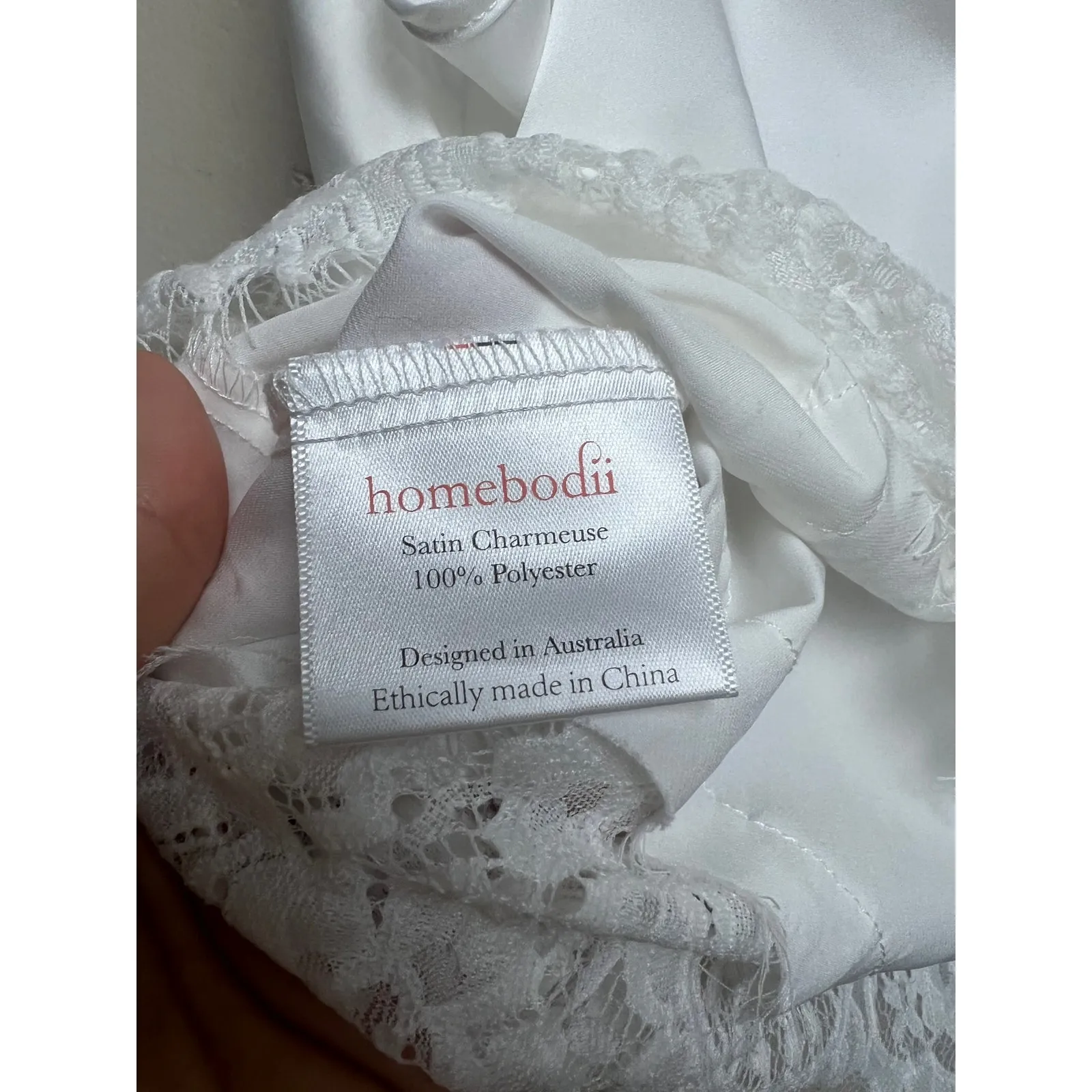 Homebodii Sian Luxury Satin White Lace Cami Sz. XS - Image 7