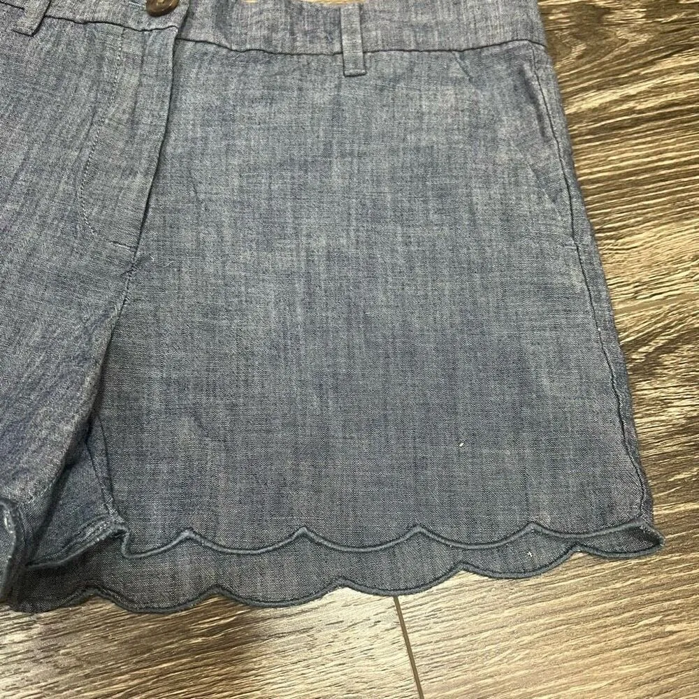 GAP Chambray Shorts with Scallop Hem | 0R - Image 2