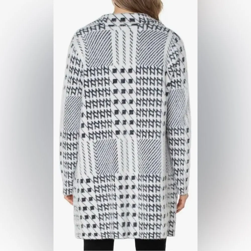 Liverpool Women's Open Front Coatigan Sweater Black/White XL NWT Wantable - Image 3