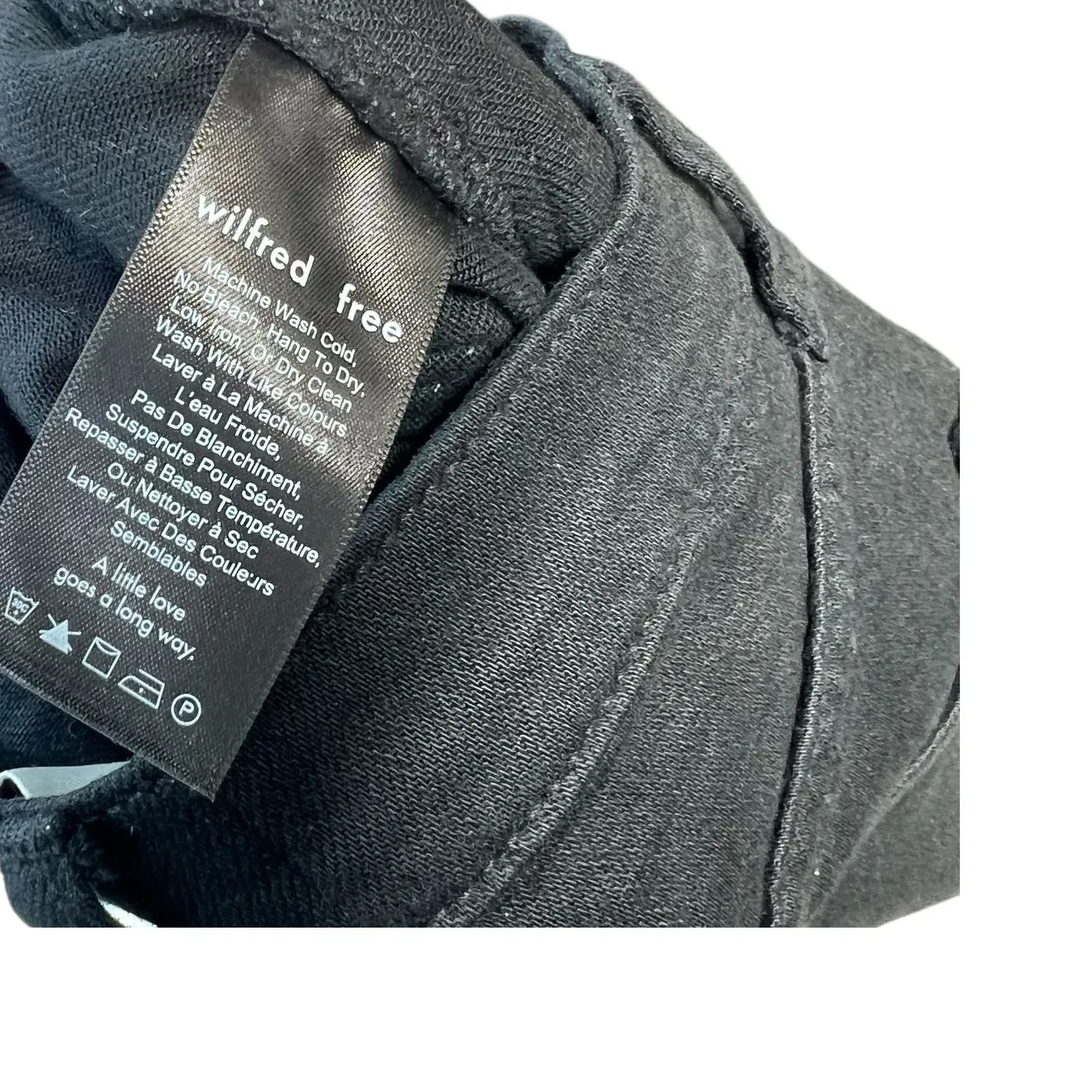 Aritzia Wilfred‎ Free Tanit Denim Skirt Mini Raw Hem Black Wash Size 2 - Image 13