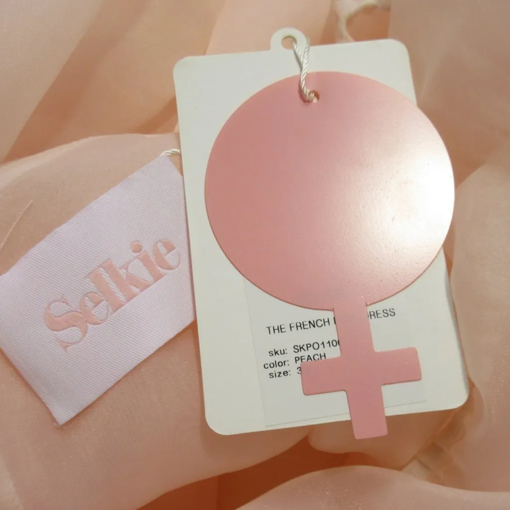 NWT Selkie The French Puff in Peach Organza Puff Sleeve Midi Dress 3X - Image 6