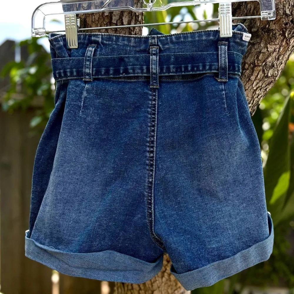 Almost Famous High Rise Paperbag Waist Denim Shorts - Image 5
