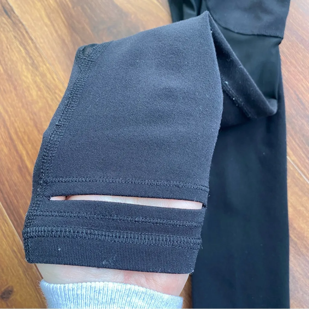 alo High Waist Semi-Sheer Full Length Leggings Ankle Slit - Image 5