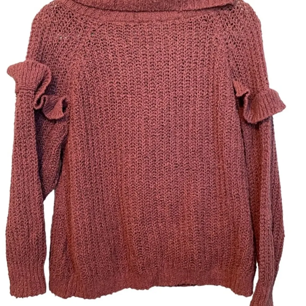 Express Pink Cowl Neck Sweater with Ribbed Texture - Image 2