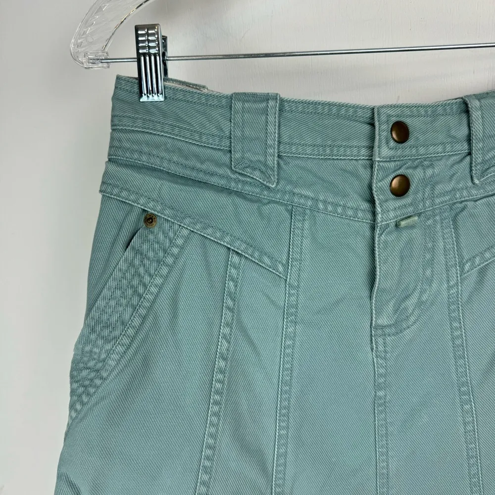 Marc Jacobs Denim Cargo Skirt Sz 2 Knee Length Seafoam Blue Green Cotton - Image 4