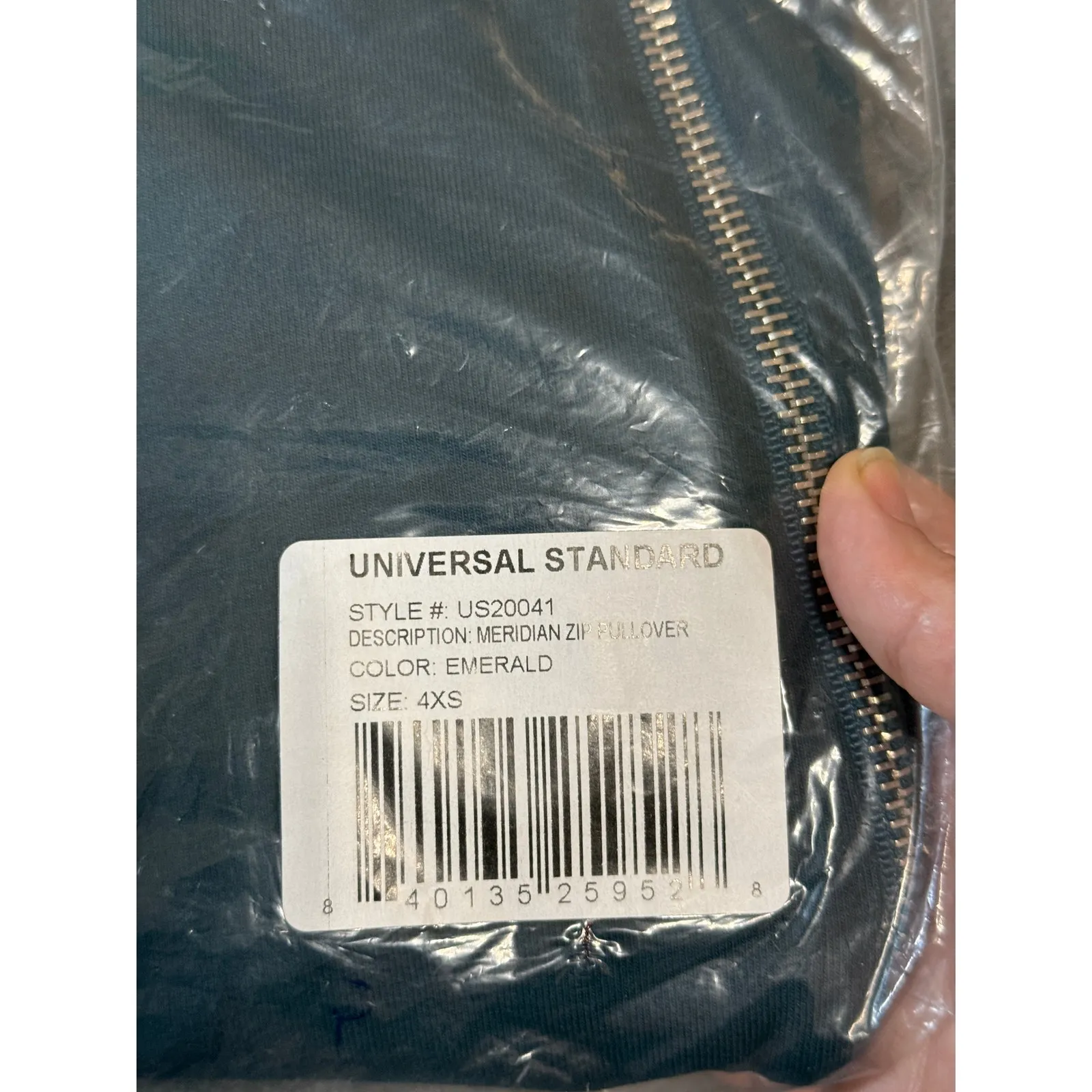 NWT Universal Standard‎ 0 Emerald Green Long Sleeve Shirt MERIDIAN ZIP PULLOVER - Image 7