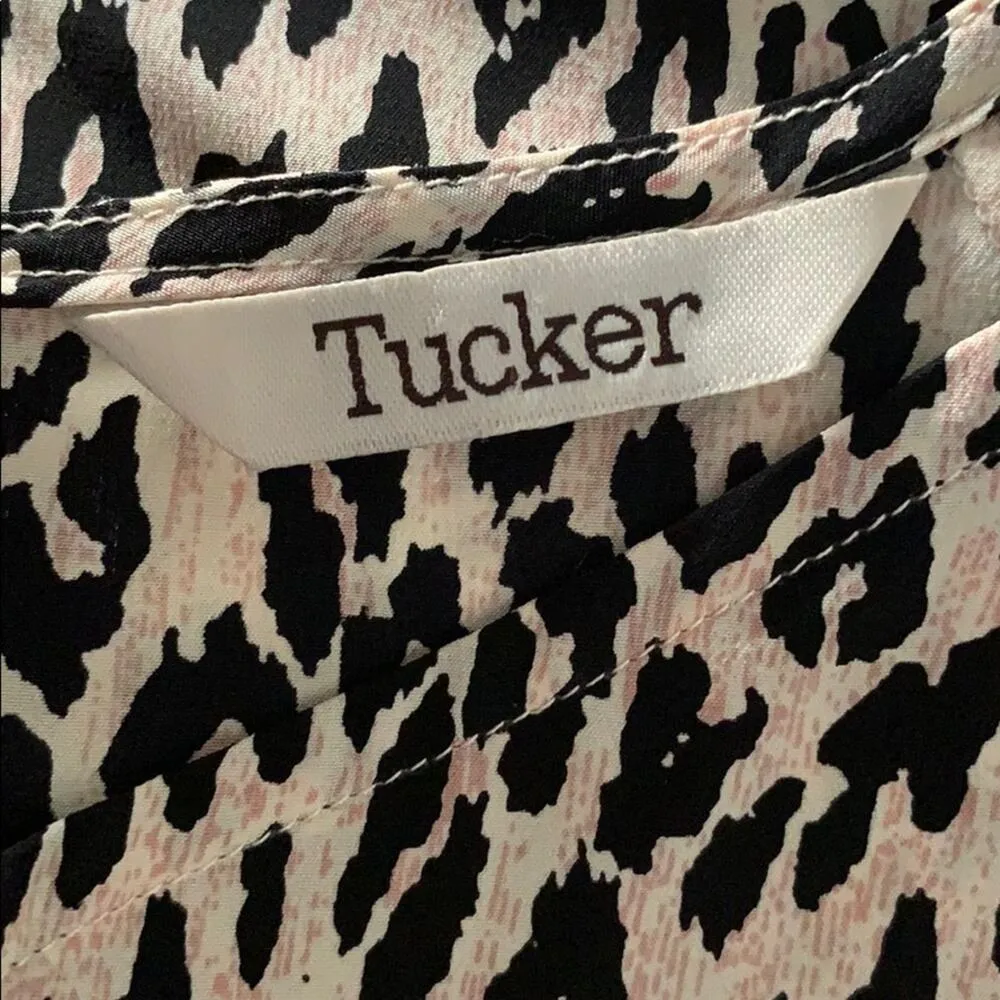 Tucker silk leopard print asymmetrical neck top Black Size XS - Image 3